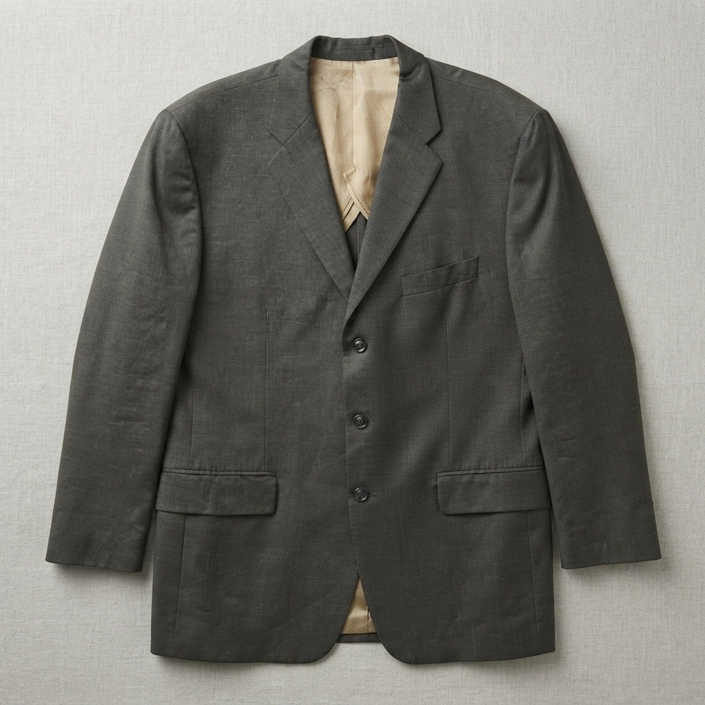 Chaps Ralph Lauren cashmere Blazer 42r Sport Coat Wool Plaid Brown Grey
